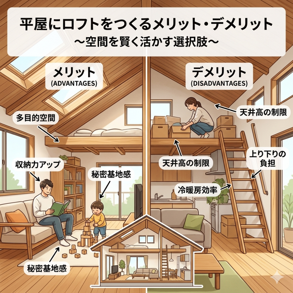 平屋にロフトをつくるメリット